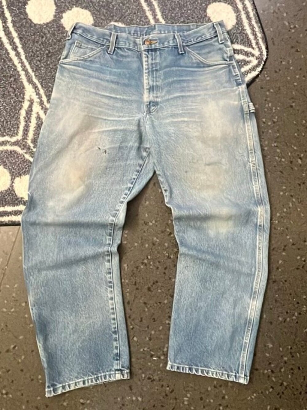 Vintage distressed and repaired Dickies Cargo Jeans Light Wash Utility – Size 32